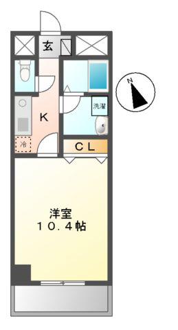 M-STAGEAOI(1K/8階)の間取り写真