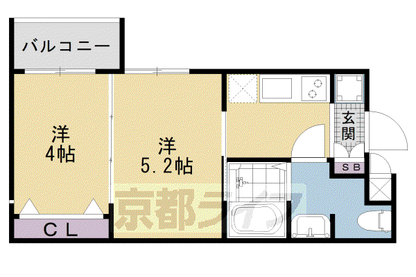 MJC京都西大路I(2K/2階)の間取り写真