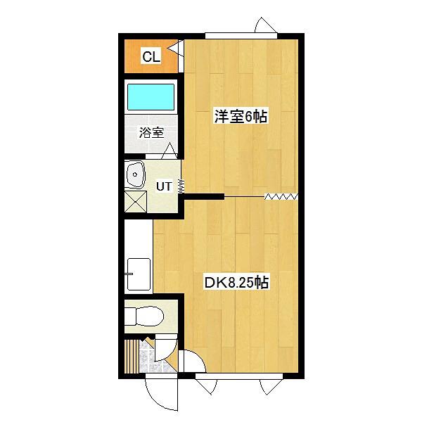 夕陽ヶ丘ハイツ3(1DK/2階)の間取り写真