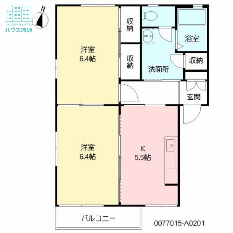 ヴィレスト椿(2DK/2階)の間取り写真