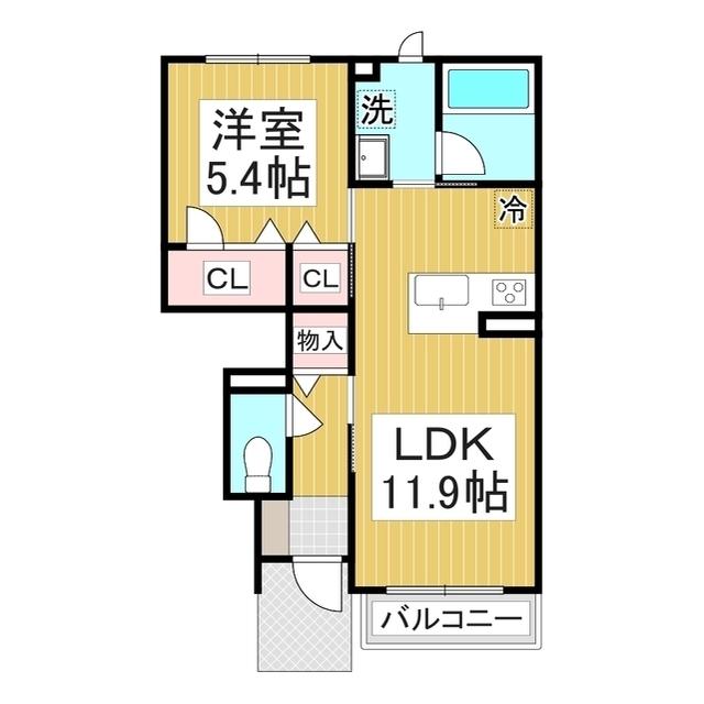 シャーメゾン広町(1LDK/1階)の間取り写真