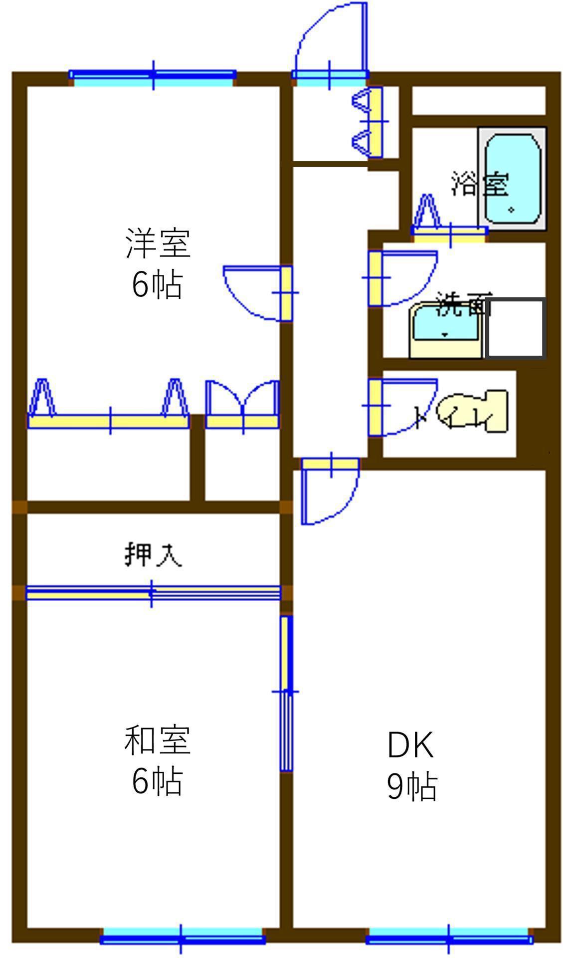 ジョイタウン北条(2LDK/2階)の間取り写真