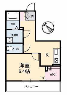 グランべレオ千代田(1K/2階)の間取り写真
