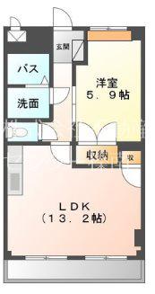 グランディールI(1LDK/2階)の間取り写真