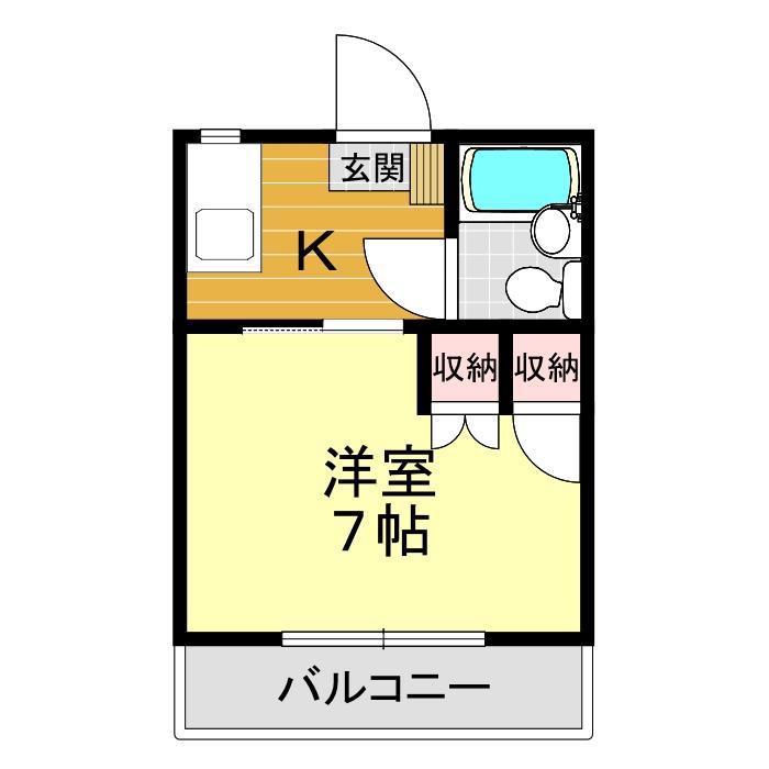 メゾン黒川(1K/1階)の間取り写真