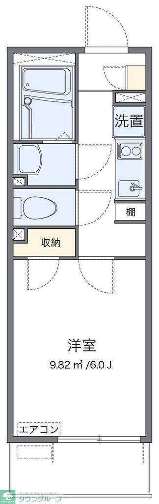 レオネクスト白羽根(1K/1階)の間取り写真