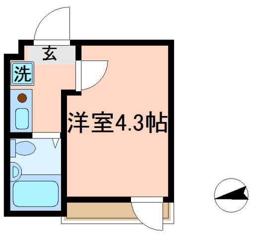 イルビラージュ蒲田(1K/2階)の間取り写真