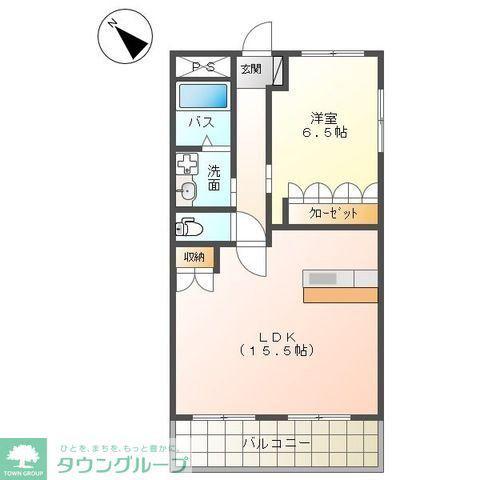 スカイヒルズ(1LDK/4階)の間取り写真