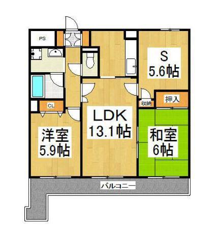 オーク・ヴィラージュ・141(2SLDK/5階)の間取り写真