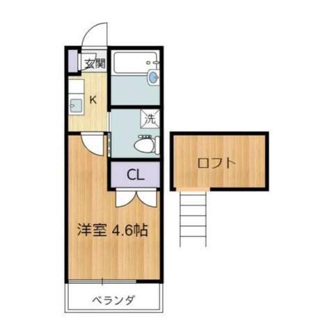 テニスヴィレッジ(ワンルーム/1階)の間取り写真