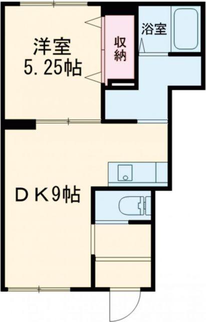 LA ROCHELLE B棟(1LDK/1階)の間取り写真