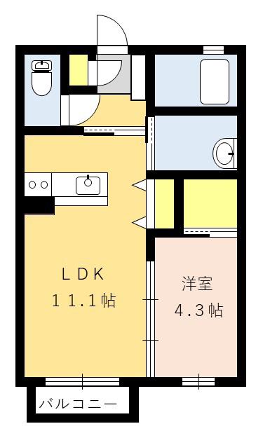 ブランエールE(1LDK/2階)の間取り写真