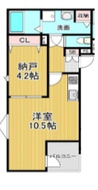 アールグレイコート庄内(1SK/3階)の間取り写真