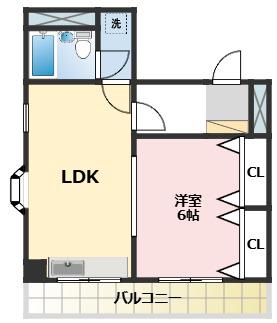 ローリエ小杉(1LDK/1階)の間取り写真
