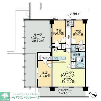 サンクレイドル桜街道レジデンス(3LDK/6階)の間取り写真