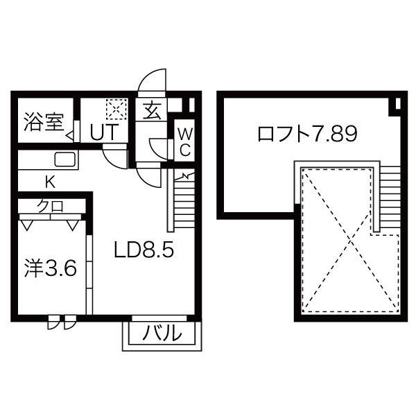 AMPIO 中村公園(1LDK/1階)の間取り写真