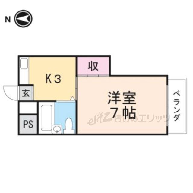 第33マンション(1K/1階)の間取り写真