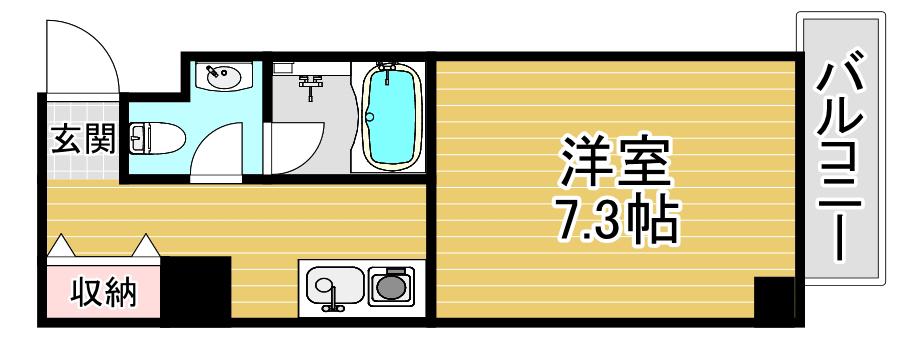 ウェルネス(1K/5階)の間取り写真