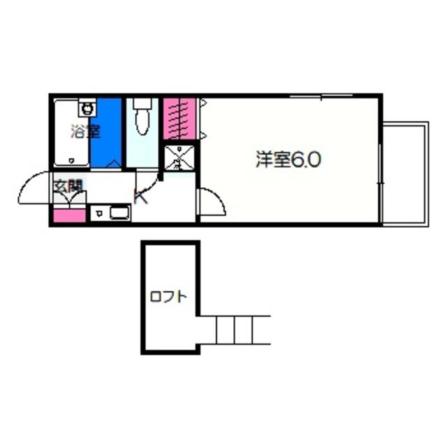 ハイム北加賀屋(1K/2階)の間取り写真