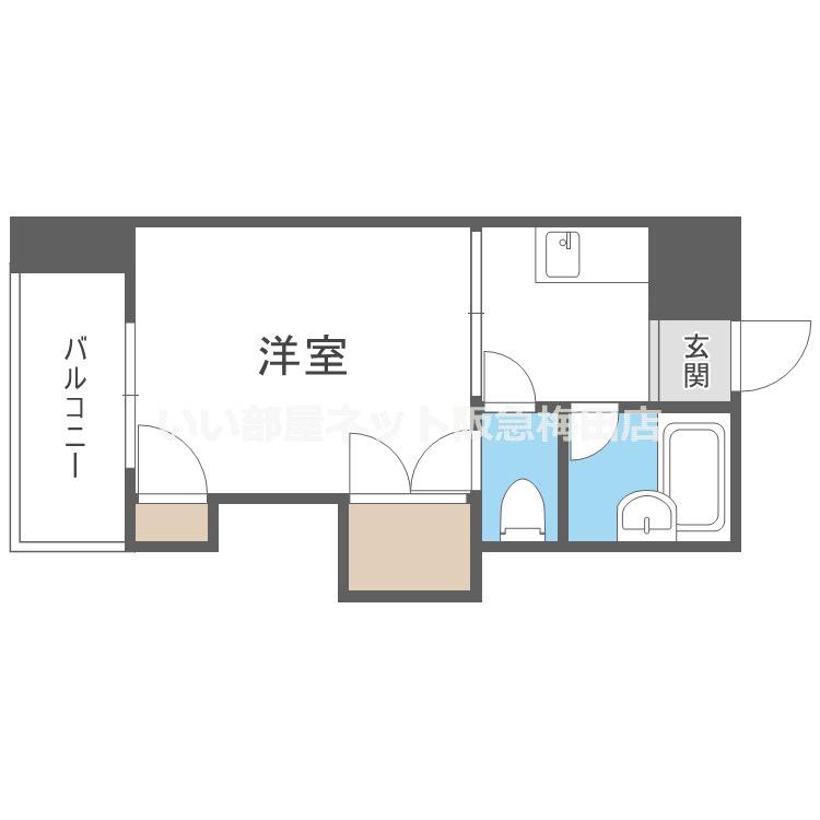 FM NAKAZAKII(1K/3階)の間取り写真