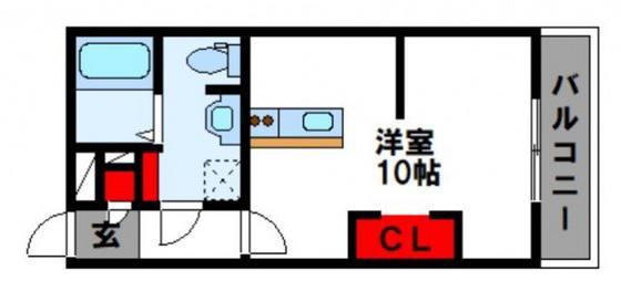 REVE中島(ワンルーム/1階)の間取り写真
