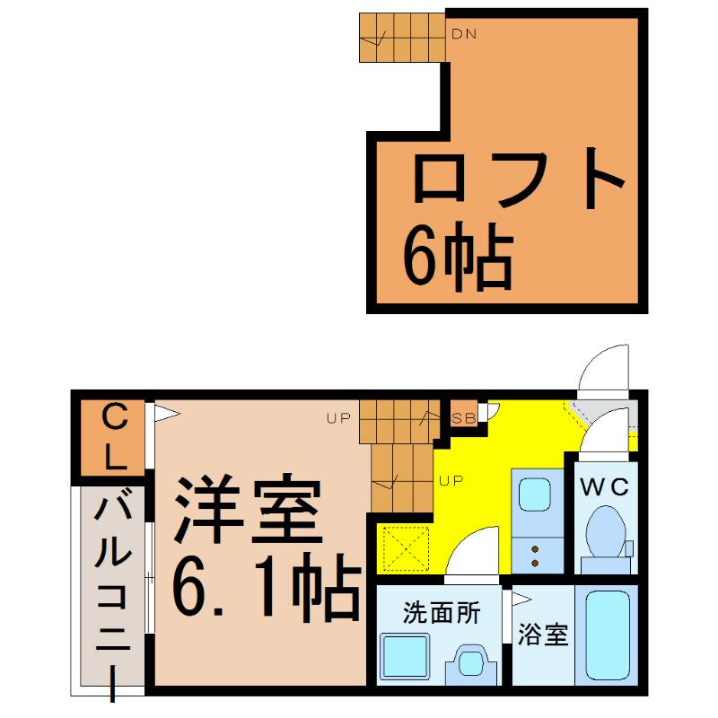 PREMIUM STAGE KAMITAKABATA(1K/2階)の間取り写真