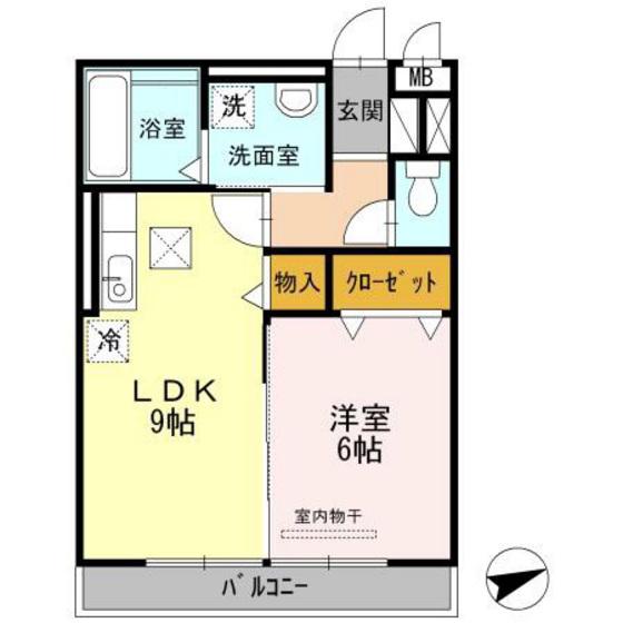 ステラII(1LDK/1階)の間取り写真