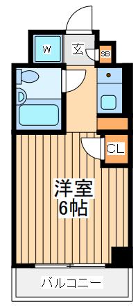 ウィンベルソロ鶴川1(1K/4階)の間取り写真