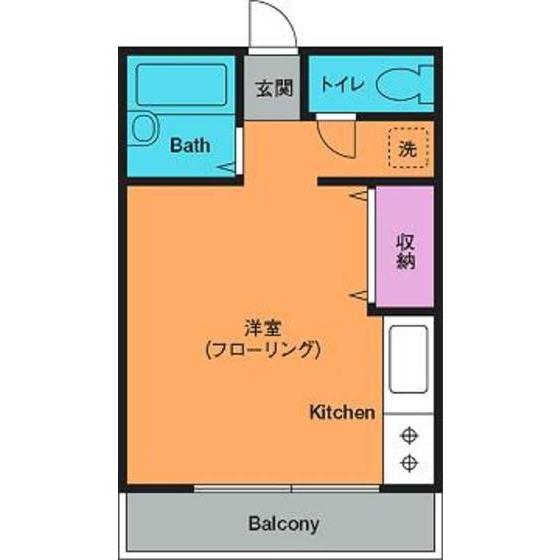 エクレールKIII(ワンルーム/3階)の間取り写真