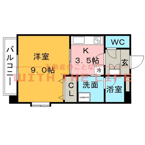 レグルスクレール(1K/3階)の間取り写真