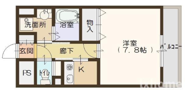 グラヴィール(1K/5階)の間取り写真