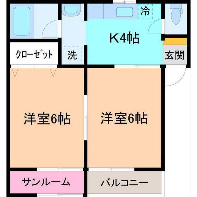 シェーン・ブルーン(2K/1階)の間取り写真