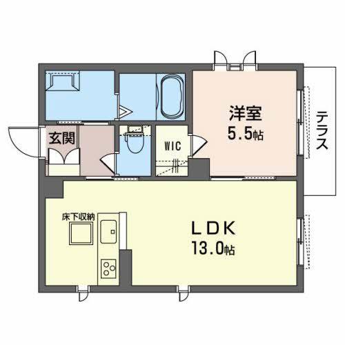 HALUMIERE(1LDK/1階)の間取り写真