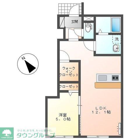 ブルーカーム(1LDK/1階)の間取り写真