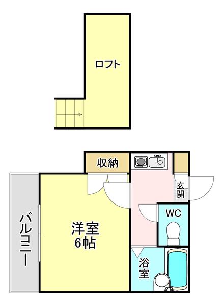 レオパレス高坊II(ワンルーム/2階)の間取り写真