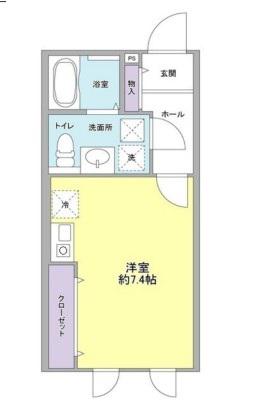 ミルクリーク桜山(ワンルーム/1階)の間取り写真