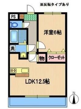 ヒラソール(1LDK/3階)の間取り写真