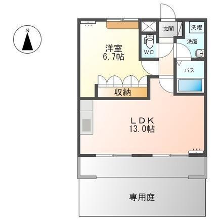 エルアールB(1LDK/1階)の間取り写真