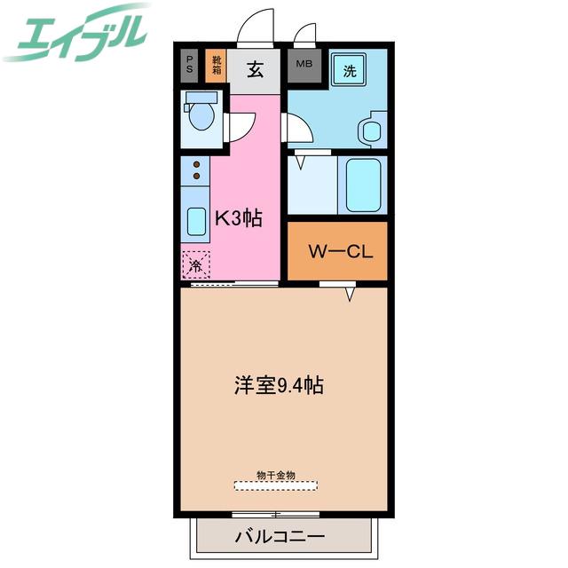 ハーバーサイドINB(1K/1階)の間取り写真