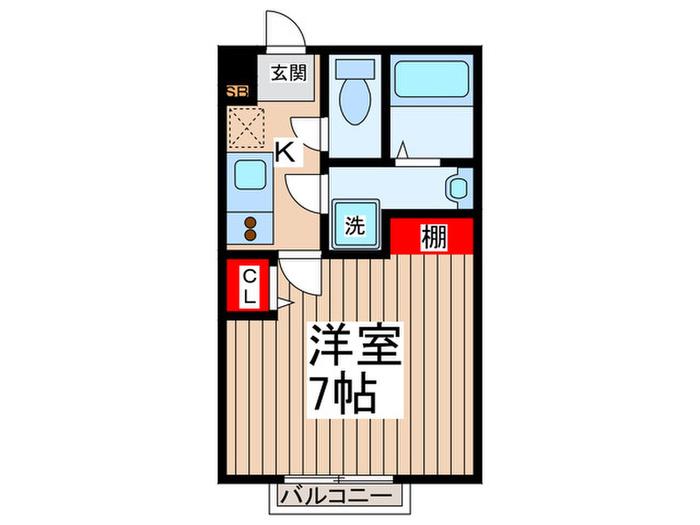 アムール KOJIMA(1K/1階)の間取り写真