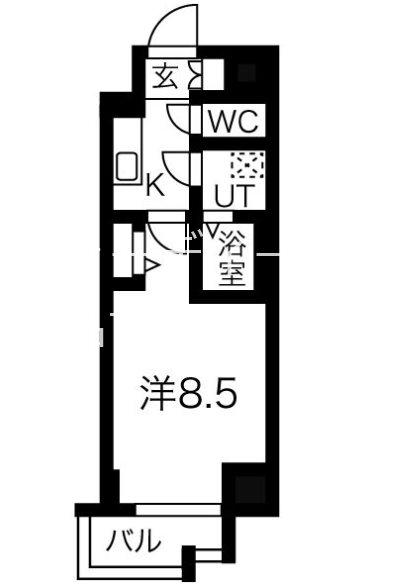 ファステート名古屋駅前アルティス(1K/8階)の間取り写真