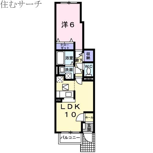 オーブII(1LDK/1階)の間取り写真