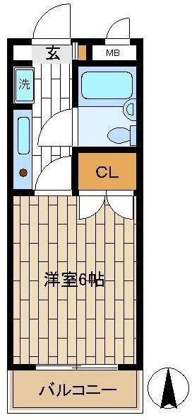ベルアージュ(1K/4階)の間取り写真