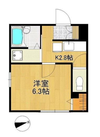 レジデンス711(1K/2階)の間取り写真
