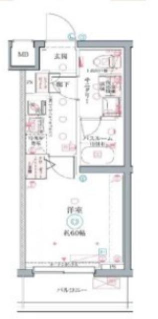 クレヴィスタ井荻(1K/5階)の間取り写真