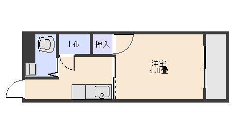 パリジェンヌマンション(1K/2階)の間取り写真
