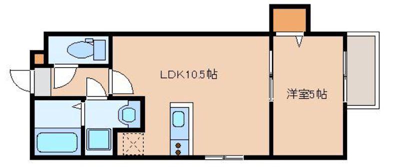 LA CASA FELICE和白(1LDK/2階)の間取り写真