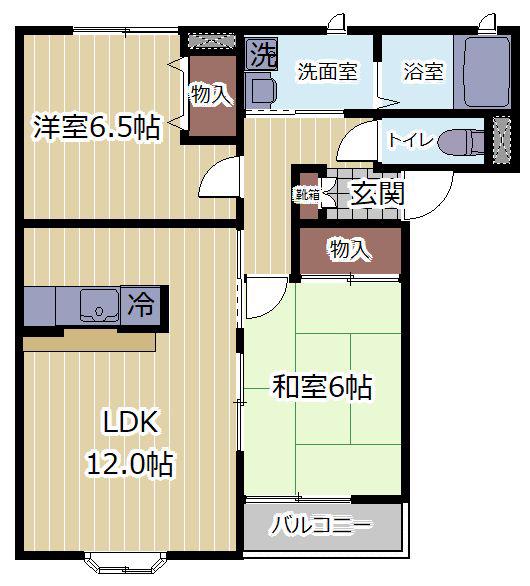 ビューシティ泉VIII(2LDK/2階)の間取り写真