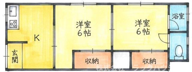 播磨ハウス(2K/2階)の間取り写真