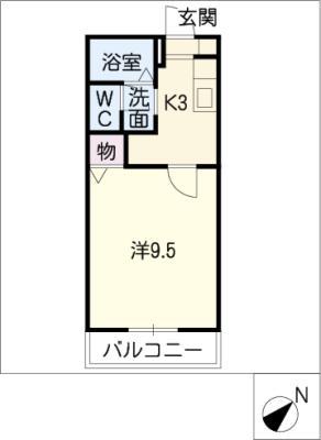 シャトレーオカダ D棟(1K/1階)の間取り写真